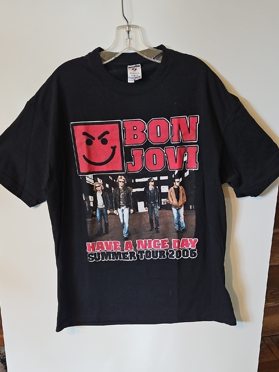 Jerzees Tops - Bon Jovi Have a nice day Tour 2006 Nickelback Black Short Sleeve Concert Tee XL